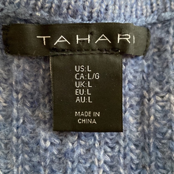 TAHARI wool blend v-neck sweater in size L - Picture 2 of 7